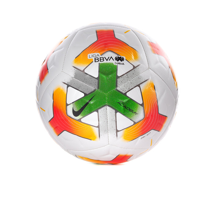 White soccer ball with Liga BBVA logo and green star, orange flame accents