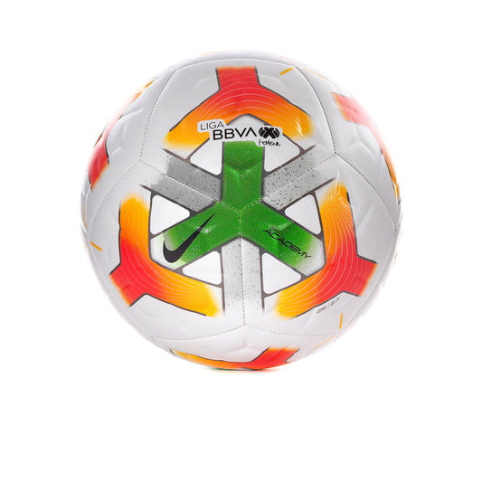 White soccer ball with Liga BBVA logo and green star, orange flame accents