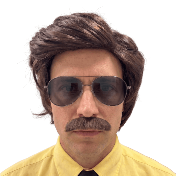 Limu Emu Adult Halloween Wig, Glasses & Mustache Cosplay Costume Set - TVStoreOnline