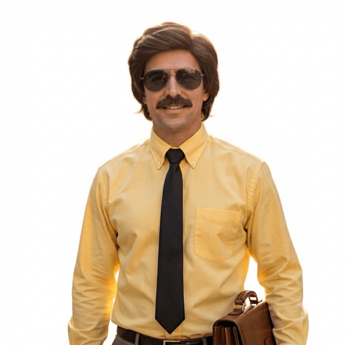 Limu Emu Adult Halloween Wig, Glasses & Mustache Cosplay Costume Set - TVStoreOnline