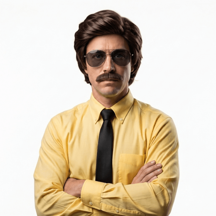 Limu Emu Adult Halloween Wig, Glasses & Mustache Cosplay Costume Set - TVStoreOnline