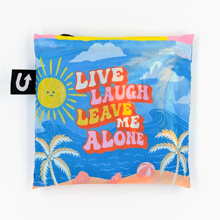 Live Laugh Leave Funny Print Foldable Packable Tote Bag