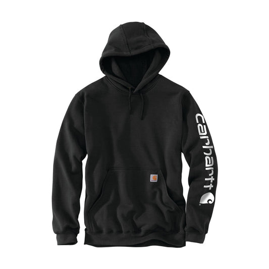 Black men's loose-fit pullover hoodie with hood, drawstrings, and kangaroo pocket