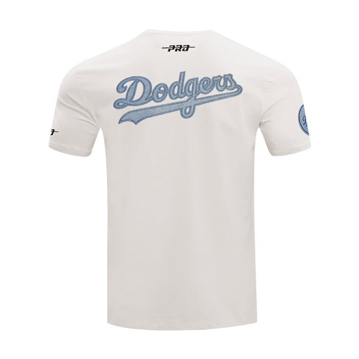 Men's Dodgers Allegiance T-shirt in eggshell, back view with Dodgers logo and PRF mark