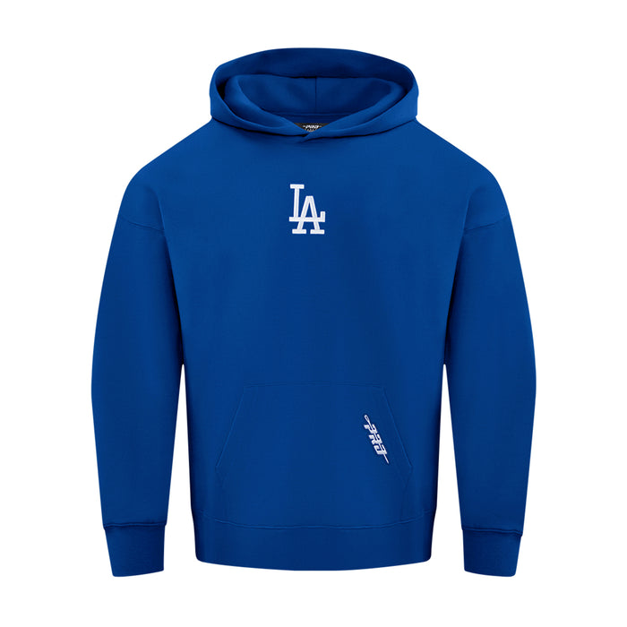 Men's navy hoodie with LA logo on chest and adidas mark on sleeve