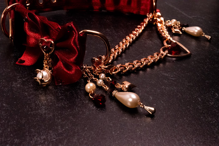 "Lover’s Coronation" - Red & Rose Gold Luxury Martingale Collar