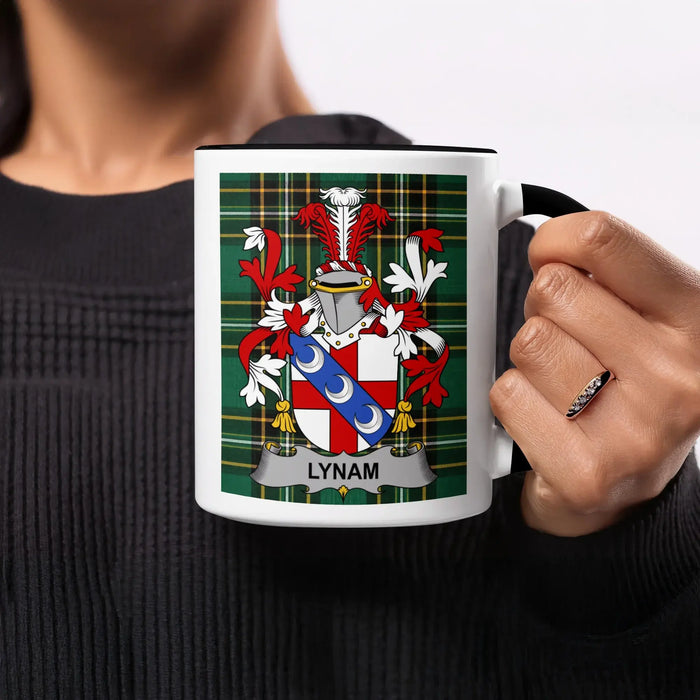 Lynam Irish heritage mug with black handle and interior
