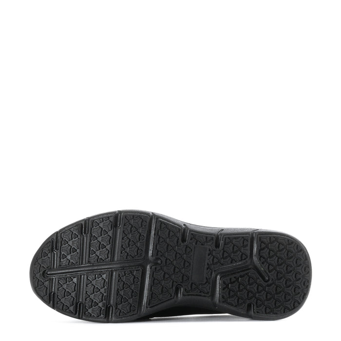 Women's black slip-on shoe outsole with textured traction tread
