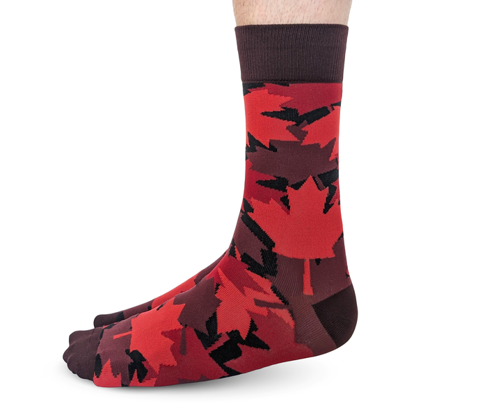 MAPLE LEAF CANADA PATTERN MENS SOCKS UPTOWN SOX