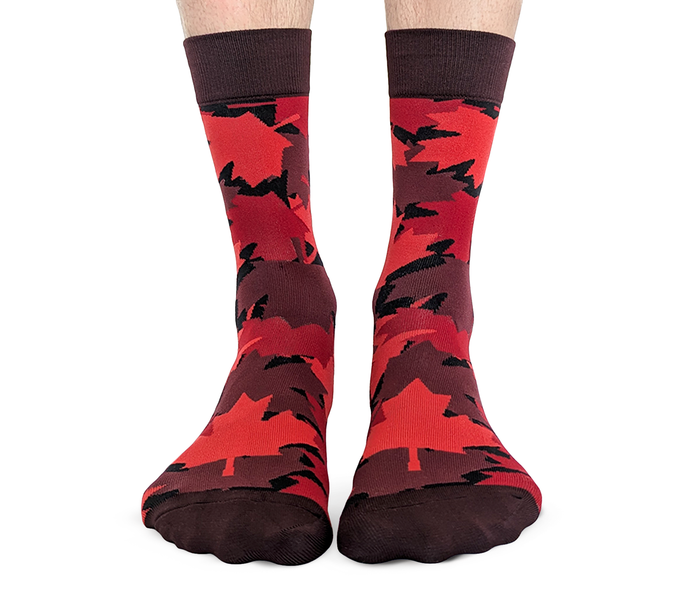 MAPLE LEAF CANADA PATTERN MENS SOCKS UPTOWN SOX