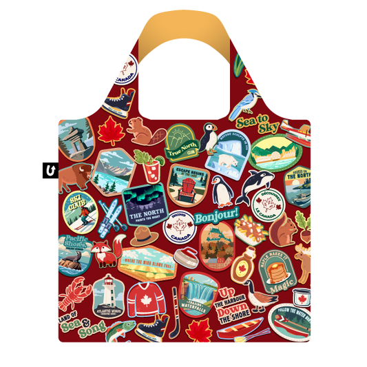Canada Travel Badge Patch Pattern Foldable Packable Tote Bag
