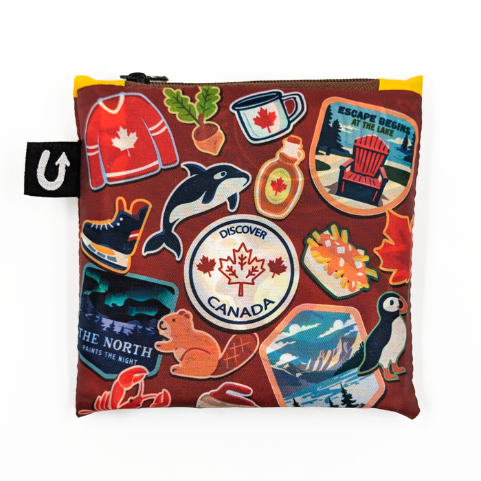 Canada Travel Badge Patch Pattern Foldable Packable Tote Bag