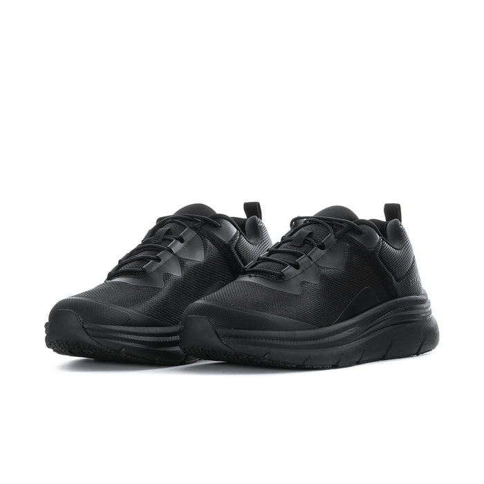 Men's black lace-up sneakers, mesh upper with textured overlays and chunky sole
