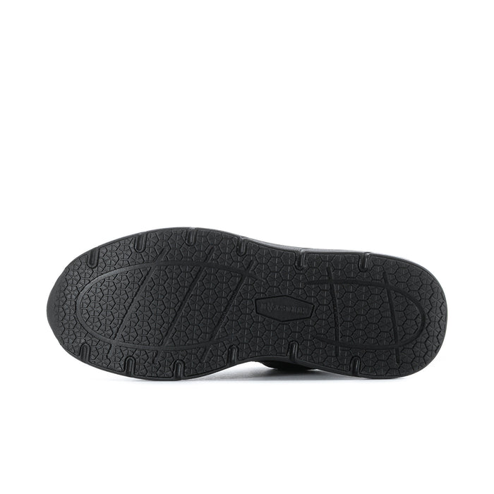 Men's black sneaker outsole with patterned tread and raised rubber sections