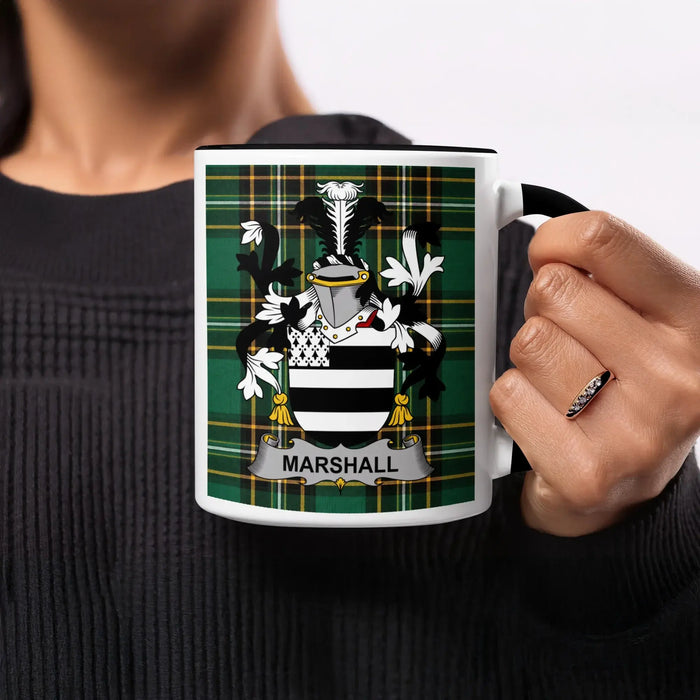 Marshall Irish heritage mug with black handle and interior