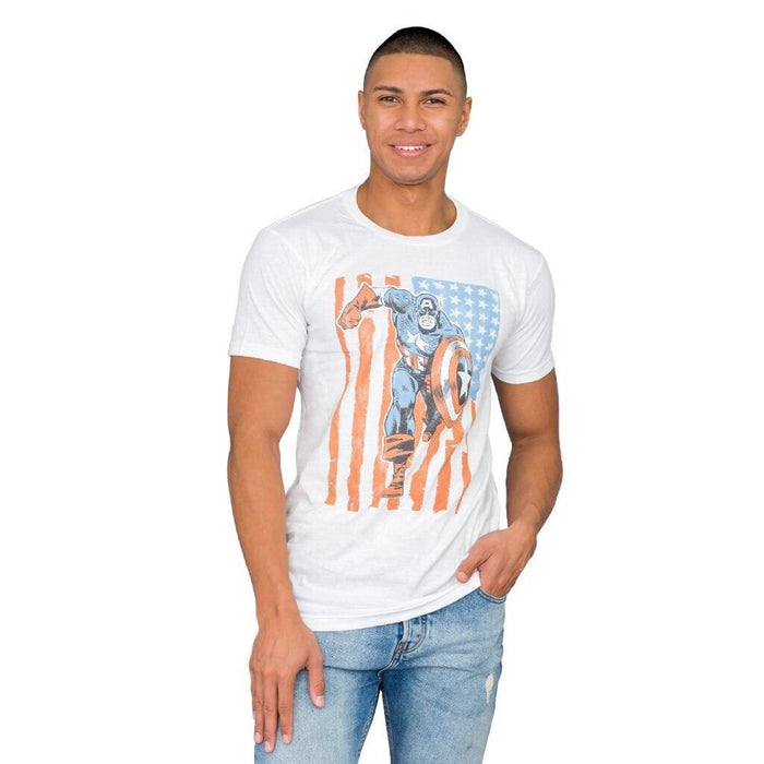 Marvel Captain America Flag T-Shirt-tvso