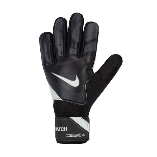 Match GK goalkeeper glove in black, Nike swoosh, MATCH wrist patch