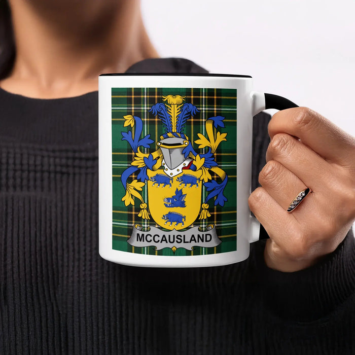 McCausland Irish heritage mug with black handle and interior