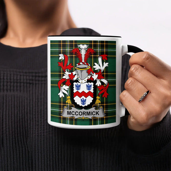 McCormick Irish heritage mug with black handle and interior