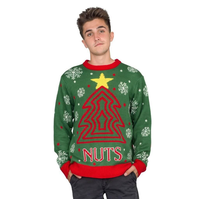 Couples Chest Nuts Snowflakes Christmas Tree Ugly Christmas Sweater 15