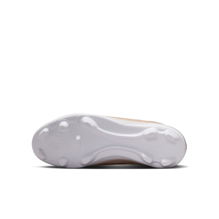 Youth soccer cleat outsole view with multiple white studs for grip.