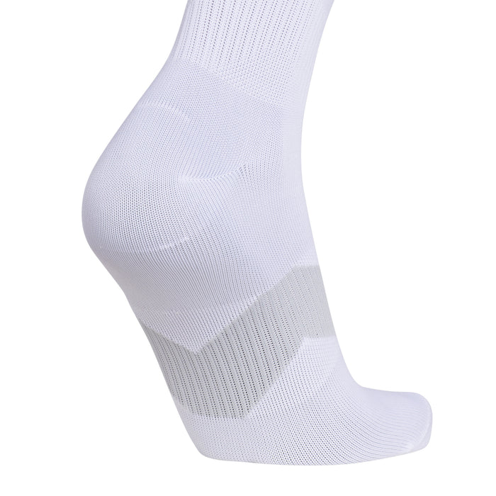 White cushioned sole socks with breathable knit and seamless toe