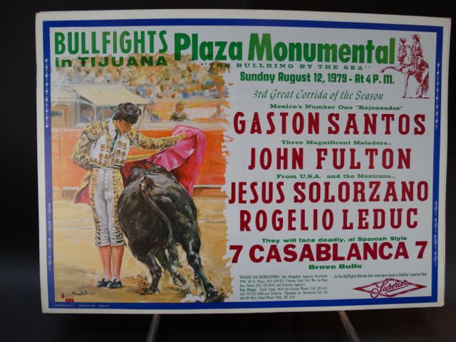 Mexican Bullfighting Poster Classic Style Beer Advertising