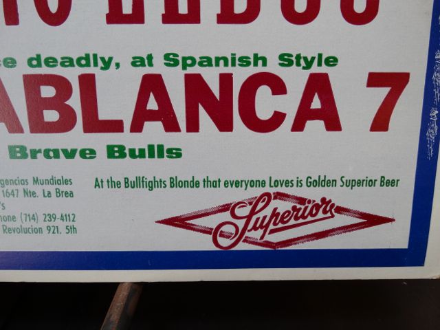 Mexican Bullfighting Poster Classic Style Beer Advertising
