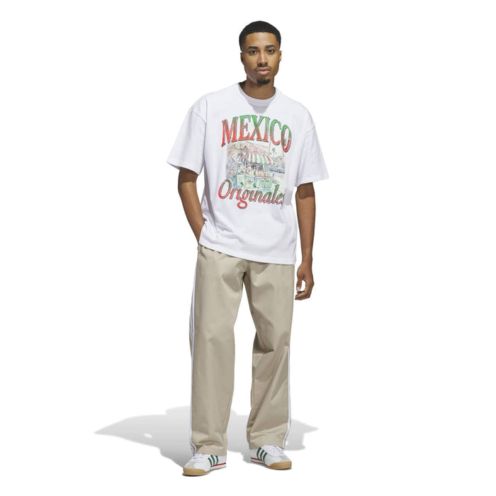Men's white graphic t-shirt, front view with Mexico Originales print