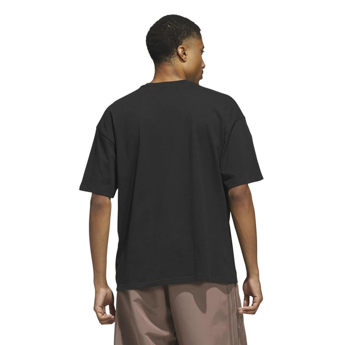 Men's black T-shirt back view, plain rear