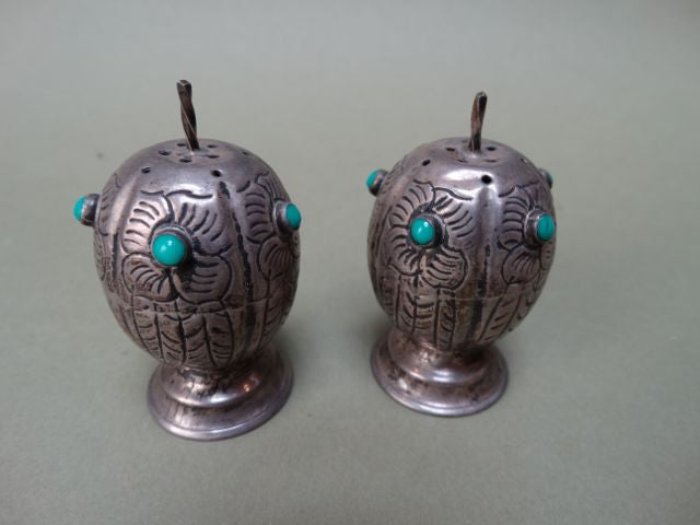 Mexican Silver Salt & Pepper Shakers