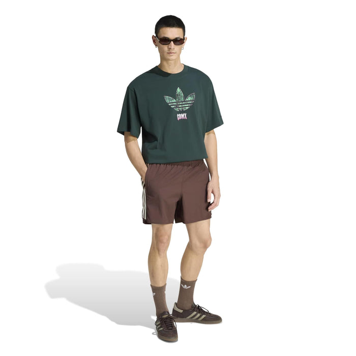 Men's dark green graphic T-shirt with central chest logo print