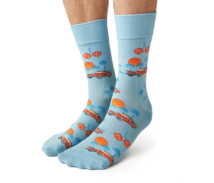 Classic Car Miami Fun Novelty Socks for Men - Uptown Sox