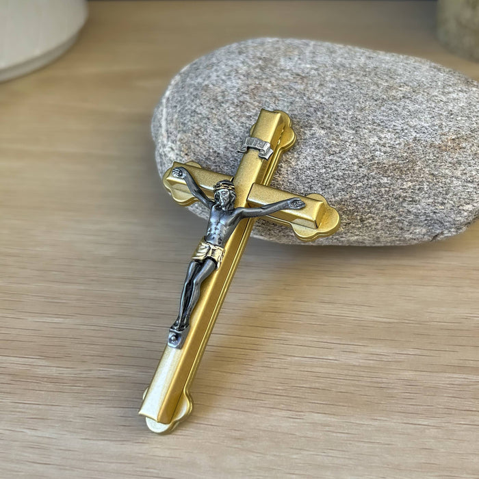 Mini 2-tone Wall Crucifix