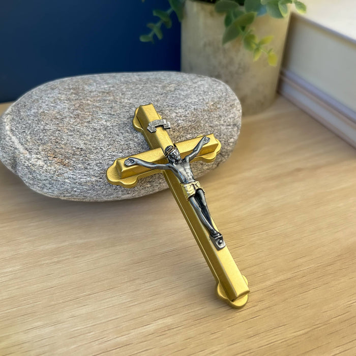 Mini 2-tone Wall Crucifix