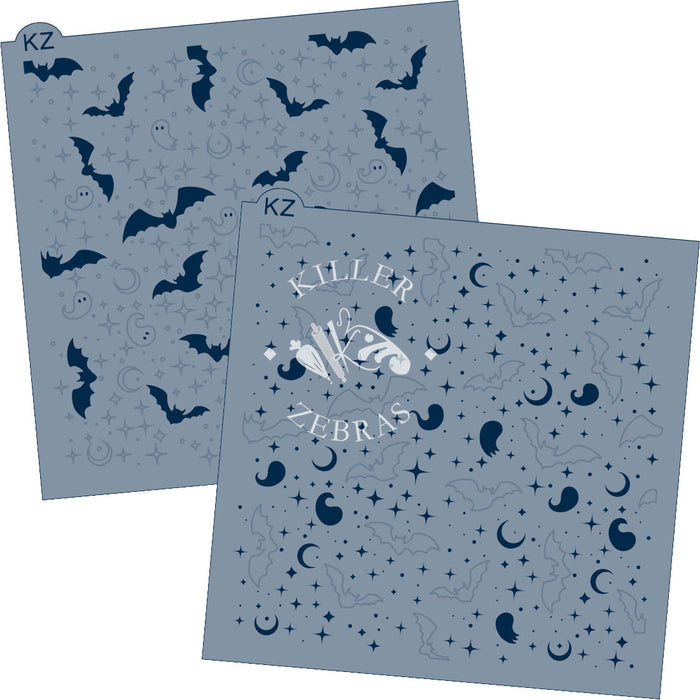 5.5 x 5.5 Stencil Moonlit Phantoms – Layered Cookie Stencil