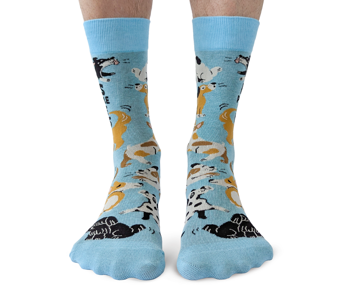 FUNNY DOGS MEN'S CREW SOCKS - UPTOWN SOX