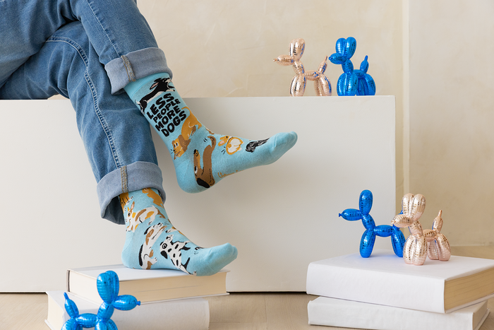 FUNNY DOGS MEN'S CREW SOCKS - UPTOWN SOX