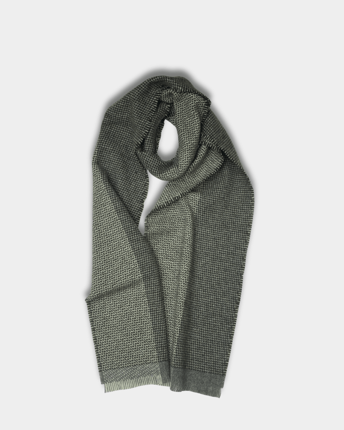 Moss/Grey Tweed Merino Lambswool Scarf - Cushendale Woollen Mills