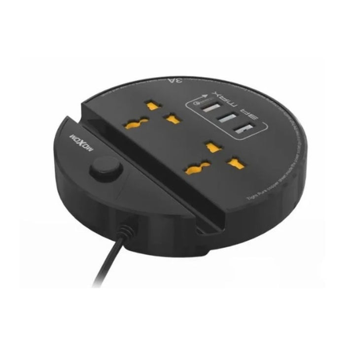 Moxom ST03 Power Socket With 3 USB Fast Charging Ports And Mobile Stand  - Black