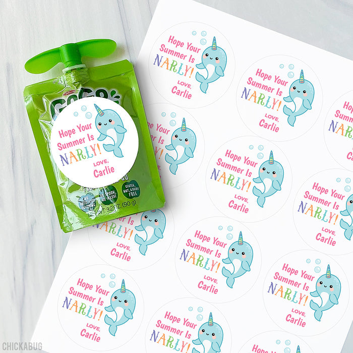 Narwhal Last Day of School Stickers