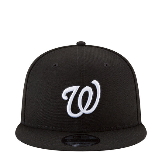 Black baseball cap with white Washington Nationals logo on the front