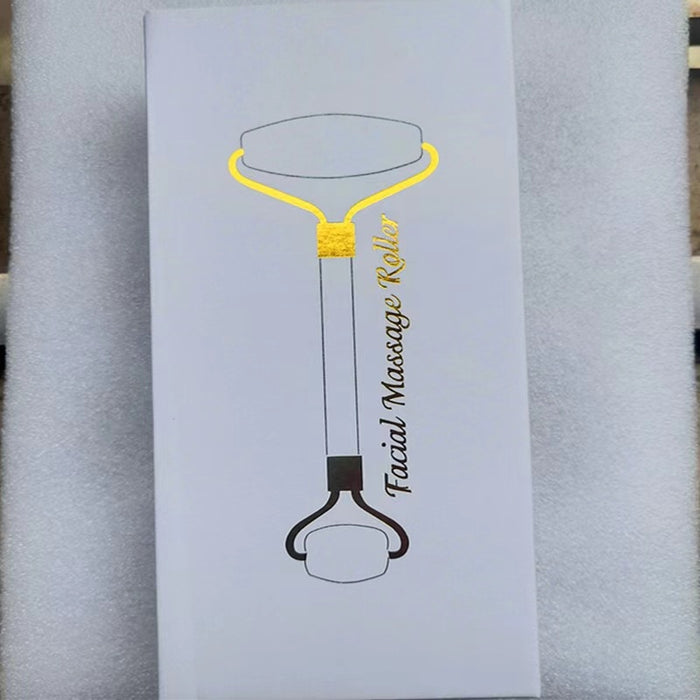 Natural gem 55*160 powder rose roller massage stick Jade face pusher facial eye beauty container