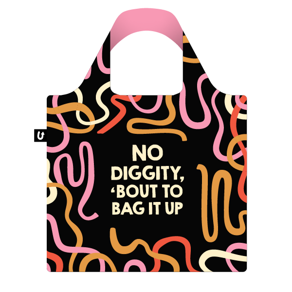 No Diggity Funny Foldable Packable Pattern Tote Bag