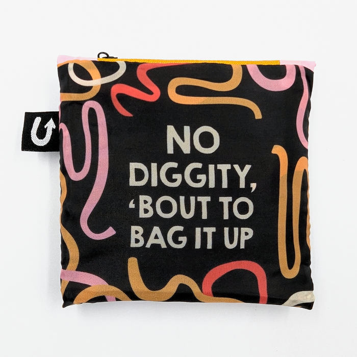 No Diggity Funny Foldable Packable Pattern Tote Bag