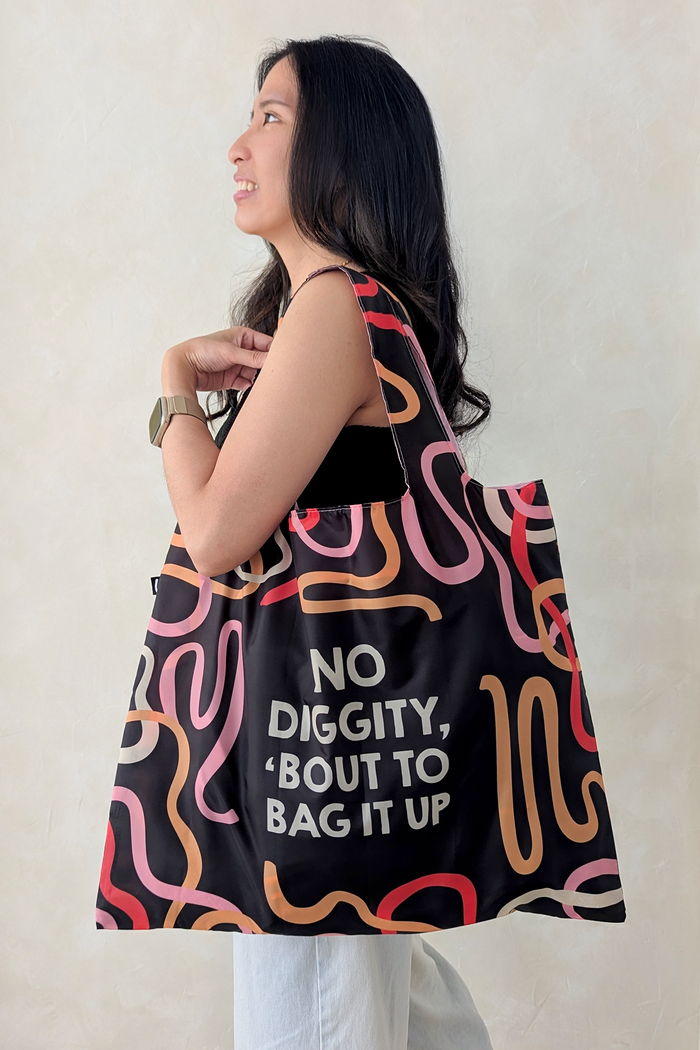 No Diggity Funny Foldable Packable Pattern Tote Bag