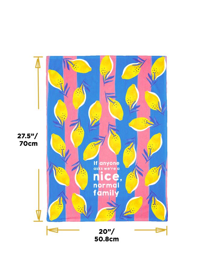 FUNNY NORMAL FAMILY KITCHEN DISH TOWEL LEMON TROPICAL PATTERN UPTOWN SOX