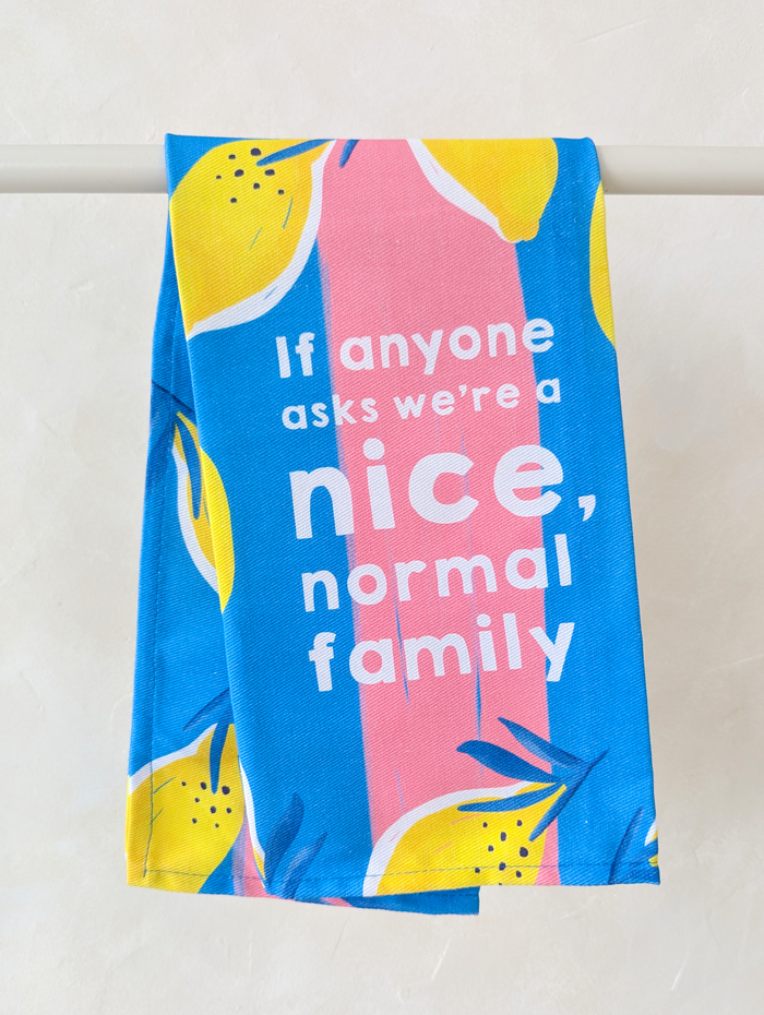 FUNNY NORMAL FAMILY KITCHEN DISH TOWEL LEMON TROPICAL PATTERN UPTOWN SOX