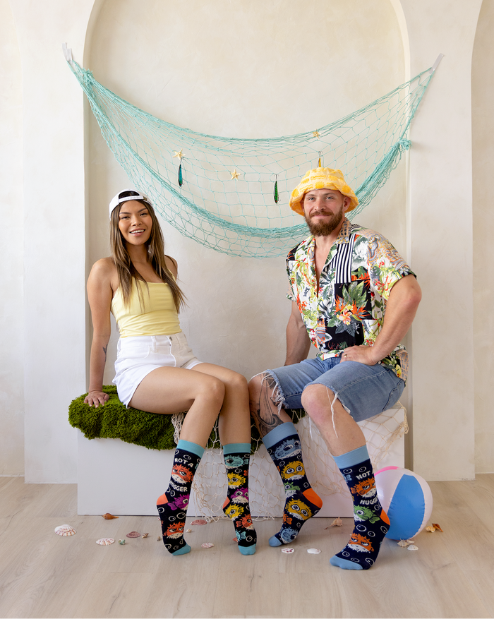 NOT A HUGGER - PUFFER FISH MEN'S CREW SOCKS - UPTOWN SOX