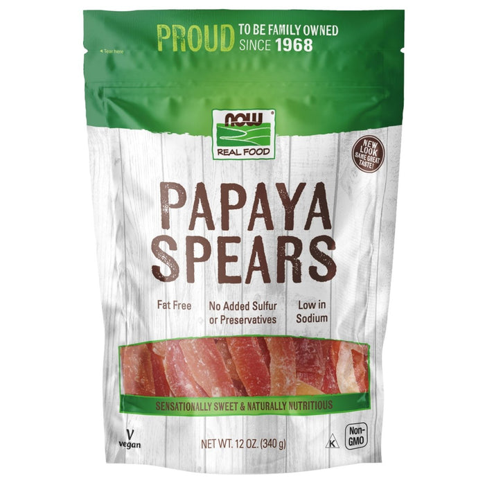 Now Real Food Papaya Spears 12oz - 5720 - The Oasis of Health